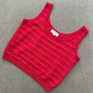 St. John Pink Beaded Embroidered Tank Top Size 12